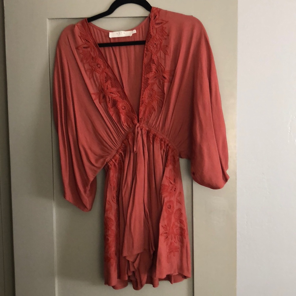 ASTR Mika embroidered romper